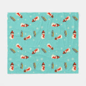 ウィンターワンダーランド雪だるま フリースブランケット (正面(横))