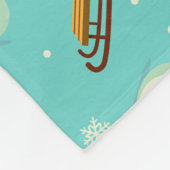 ウィンターワンダーランド雪だるま フリースブランケット (角)