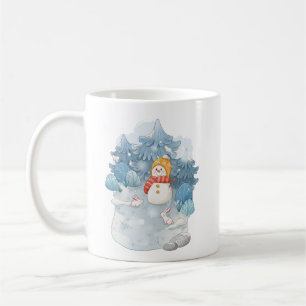 ウィンターワンダーランド雪だるま&ラビットマグ コーヒーマグカップ