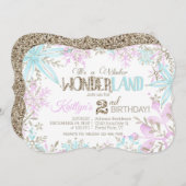 ウィンターワンダーランド雪のかがり誕生日 シーズンカード (正面/裏面)