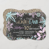 ウィンターワンダーランド雪のかがり誕生日 シーズンカード (正面/裏面)