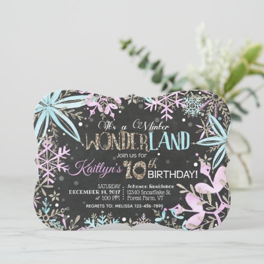 ウィンターワンダーランド雪のかがり誕生日 シーズンカード (スタンド正面)