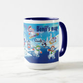 ウィンターワンダーランド雪の人のマグ名前をカスタムする マグカップ (正面右)