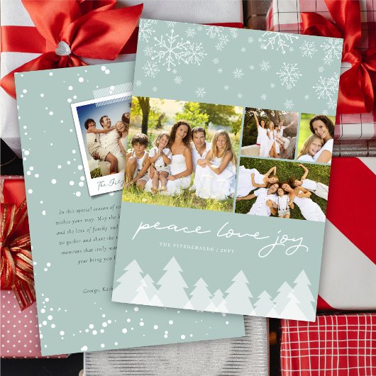 ウィンターワンダーランド雪の結晶ハッピーホリデーズフォト シーズンカード