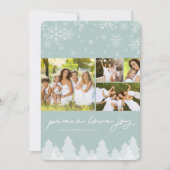 ウィンターワンダーランド雪の結晶ハッピーホリデーズフォト シーズンカード (正面)