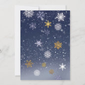 ウィンターワンダーランド雪プリンセスキャッスルブルーパープル 招待状 (裏面)