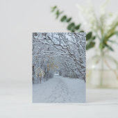 ウィンターワンダーランド雪空白の公園 ポストカード (スタンド正面)