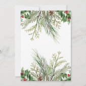 ウィンターワンダーランド額縁リースベリーベビーシャワー 招待状 (裏面)