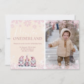 ウィンターワンダーランド1歳の誕生日招待状の女の子 招待状 (正面)