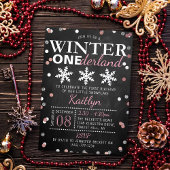 ウィンターワンダーランド1歳実在生日 箔招待状