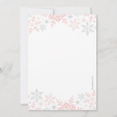 ウィンターワンダーランド1stバースデーガールピンクシルバー 招待状 (裏面)