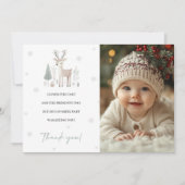 ウィンターワンダーランド1st誕生日サンキューカード 招待状 (正面)