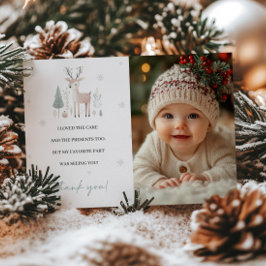 ウィンターワンダーランド1st誕生日サンキューカード 招待状