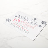 ウィンターワンダーランド1thバースデーピンクシルバー 箔招待状 (回転した状態)