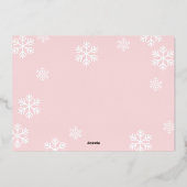 ウィンターワンダーランド1thバースデーピンクシルバー 箔招待状 (裏面)