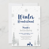 ウィンターワンダーランド2ndボーイ誕生日招待状 招待状 (正面)