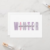 ウィンターワンダーランド - お祭り タイポグラフィ アート カード (正面/裏面インサイチュ)