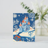 ウィンターワンダーランド、アイスキャッスル、ホリデーフォークアート シーズンポストカード (スタンド正面)