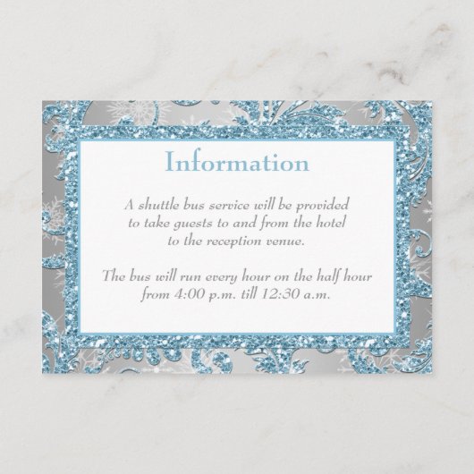 ウィンターワンダーランド ウェディング 封入カード 2 エンクロージャーカード (裏面)