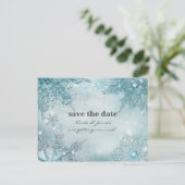 ウィンターワンダーランド エレガントな雪の結晶 保存日 案内ポストカード (スタンド正面)
