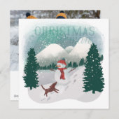 ウィンターワンダーランド - クリスマスの雪だるま シーズンカード (正面/裏面)