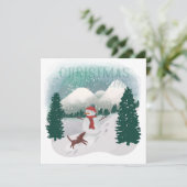 ウィンターワンダーランド - クリスマスの雪だるま シーズンカード (スタンド正面)