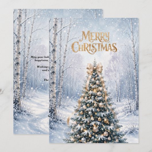 ウィンターワンダーランド クリスマスカード 招待状 (正面/裏面)