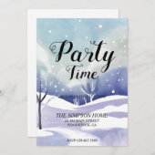 ウィンターワンダーランド クリスマスパーティー招待状 招待状 (正面/裏面)