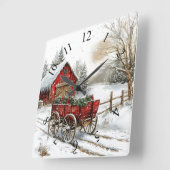 ウィンターワンダーランド スクエア壁時計 (傾斜)