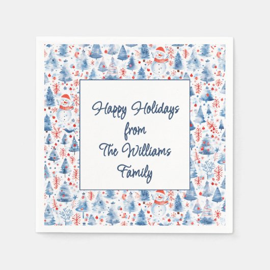 ウィンターワンダーランド スタンダードカクテルナプキン (正面)