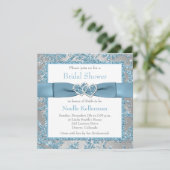 ウィンターワンダーランド、ハートブライダルシャワー招待状 招待状 (スタンド正面)