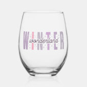ウィンターワンダーランド – フェスティバルタイポグラフィアート ステムなしワイングラス (正面)