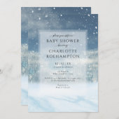 ウィンターワンダーランド フォレスト ベイビーシャワー 招待状 (正面/裏面)