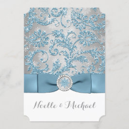 ウィンターワンダーランド、プリントクリスタルバックル招待状3 招待状