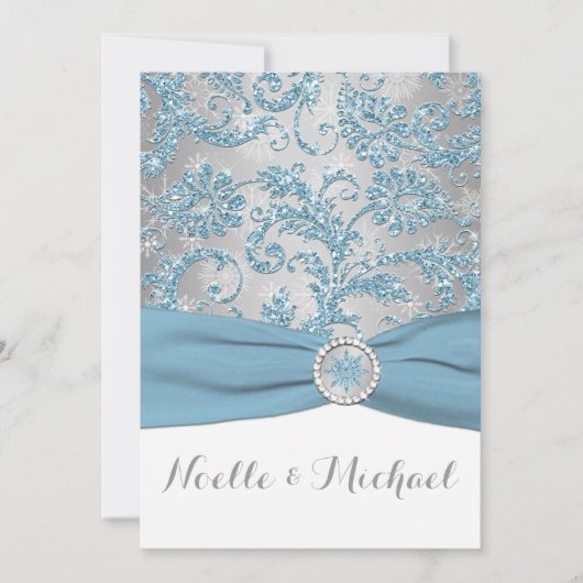 ウィンターワンダーランド、プリントクリスタルバックル招待状4 招待状 (正面)