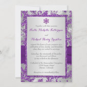 ウィンターワンダーランド、プリントクリスタルバックル-紫 招待状 (裏面)