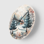 ウィンターワンダーランド ラウンド壁時計 (傾斜)