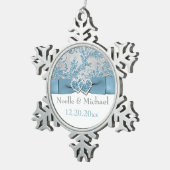 ウィンターワンダーランド、参加ハートオーナメント スノーフレークピューターオーナメント (右)