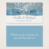 ウィンターワンダーランド、参加ハート結婚式の引き出物ラベル (正面&裏面)