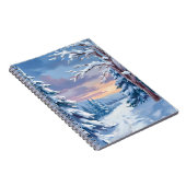 ウィンターワンダーランド | 山の雪の自然画  ノートブック (右側)