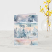 ウィンターワンダーランド - 幸せな2025年 カード (黄色い花)