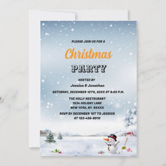 ウィンターワンダーランド  雪 クリスマス 法人イベント 招待状 (正面)