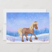 ウィンターワンダーランド 馬と雪の誕生日 招待状 (裏面)