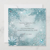 ウィンターワンダーランド 魔法の雪の結晶 招待状 (裏面)