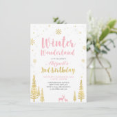 ウィンターワンダーランド 2歳 誕生日招待状 - 女の子 招待状 (スタンド正面)
