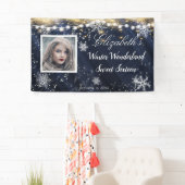 ウィンターワンダーランドSweet sixteenスノーフレークスブルー 横断幕 (インサイチュ)