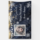 ウィンターワンダーランドSweet sixteenスノーフレークスブルー 横断幕 (縦)