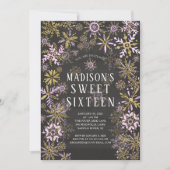 ウィンターワンダーランドSweet sixteen誕生日パーティー 招待状 (正面)