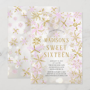 ウィンターワンダーランドSweet sixteen誕生日パーティーInv 招待状