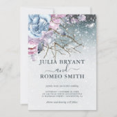 ウィンターワンダーラ結婚ンドのフローラ雪招待状 招待状 (正面)